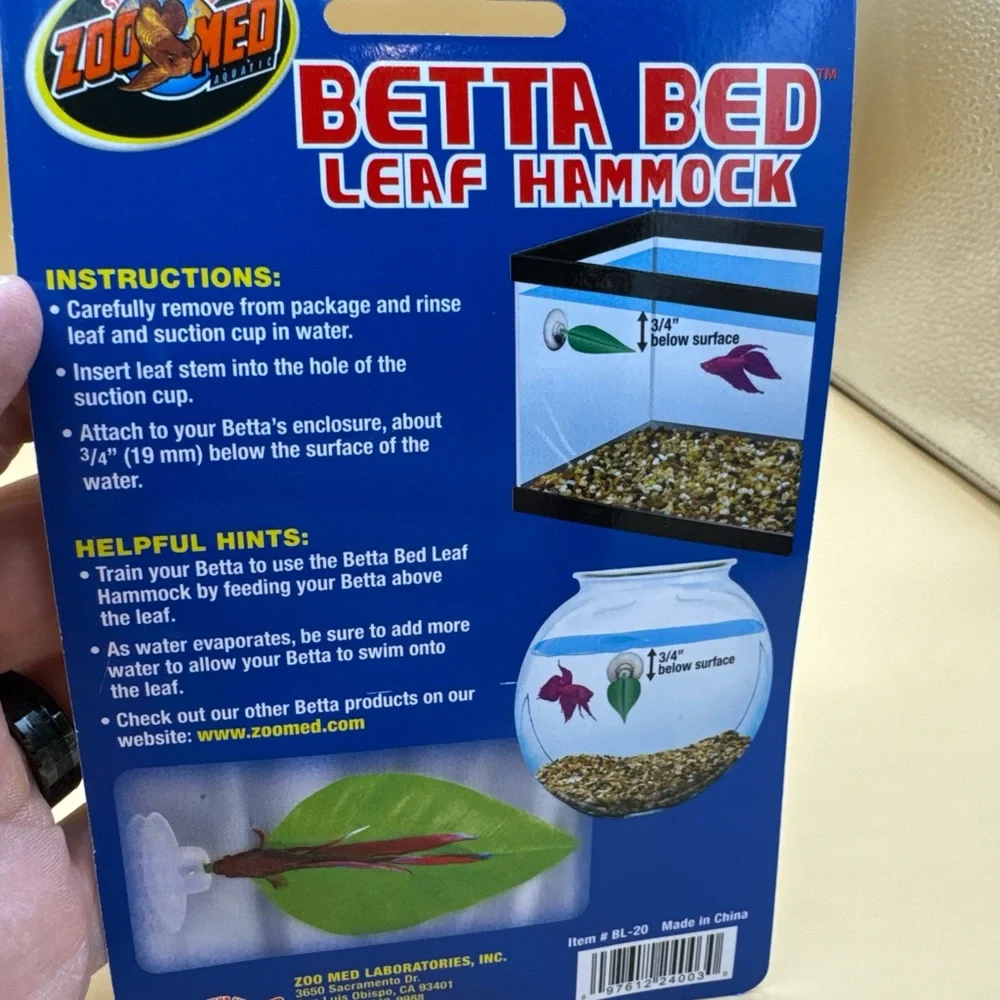 Zoo Med Labs Betta Bed Leaf Hammock, Aquarium Fish Resting Place